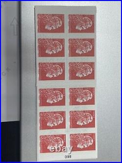 10 Carnet de 12 timbres autocollant LETTRE ROUGE La Poste 20g validité permannte
