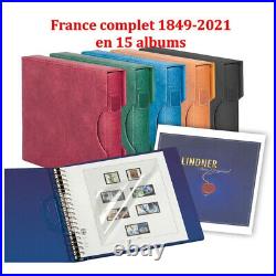 15 Albums Lindner pour timbres de France 1849-2021 complet