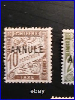 15 timbres France cours d'instruction taxe annulé spécimen signés Brun neufs