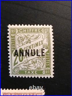 15 timbres France cours d'instruction taxe annulé spécimen signés Brun neufs