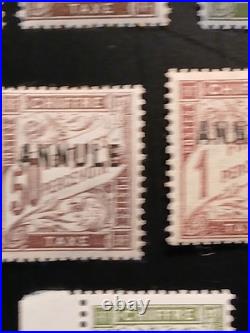 15 timbres France cours d'instruction taxe annulé spécimen signés Brun neufs