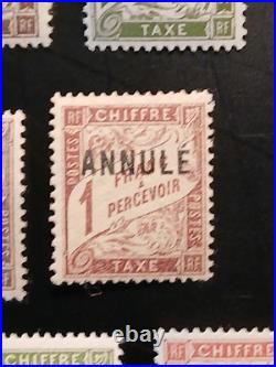 15 timbres France cours d'instruction taxe annulé spécimen signés Brun neufs