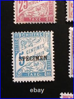 15 timbres France cours d'instruction taxe annulé spécimen signés Brun neufs