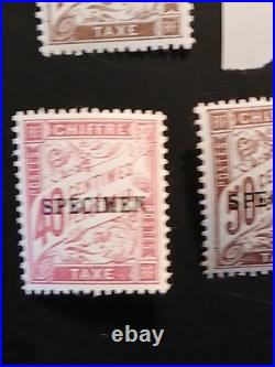 15 timbres France cours d'instruction taxe annulé spécimen signés Brun neufs