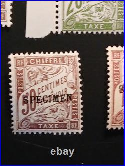 15 timbres France cours d'instruction taxe annulé spécimen signés Brun neufs