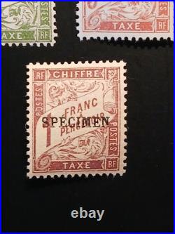 15 timbres France cours d'instruction taxe annulé spécimen signés Brun neufs