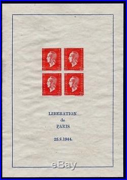 1944 Bloc N° 4 Bloc De Dulac Non Emis Liberation De Paris Neuf