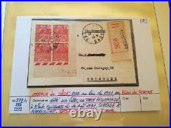 272 a bloc de 4 coin date sur lettre recommandee au tarif erreur de date cote ++