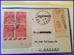 272 a bloc de 4 coin date sur lettre recommandee au tarif erreur de date cote ++