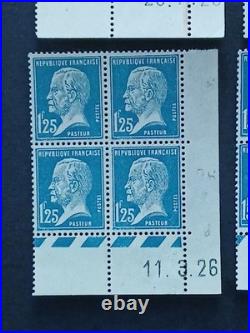 4 coins datés Pasteur yt 178 à 181 neufs XX cote 815 euros