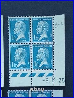 4 coins datés Pasteur yt 178 à 181 neufs XX cote 815 euros