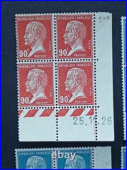 4 coins datés Pasteur yt 178 à 181 neufs XX cote 815 euros