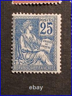4 timbres France 1900 Mouchon serie yt 112/115 neufs XX cote 1000 euros