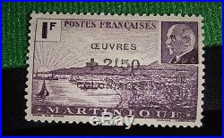 88 Timbres Petain colonies oeuvres coloniales surcharges innini Kouang tcheou