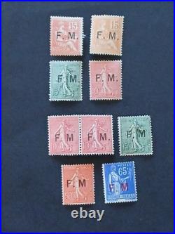 9 timbres France franchise militaire avec variétés