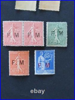 9 timbres France franchise militaire avec variétés