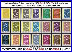 AUTOADHESIF N°84A à N°84U 21 VALEURS LAMOUCHE DENTELE 11 COTE 850 LUXE