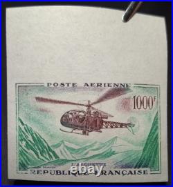 Aérienne Essai ND N°PA37 Alouette en vert, brun-vio & bleu /TB R Cote 300