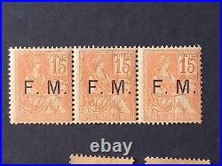 Bande 3 timbres France franchise militaire yt 1 neufs XX