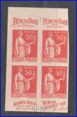 + COTE 600 E/ tirage 1000ex / non dentele / No283L 50C paix avec bande pub MNH