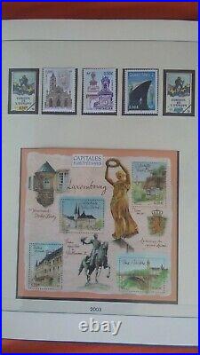 Classeur Lindner timbres neufs et planches Débuts de l' euro Faciale 264,66