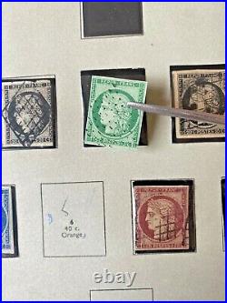 Collection timbres France 1849-1950 dt n°2,6,44B, 49,62,208, caisses, 262B ++++