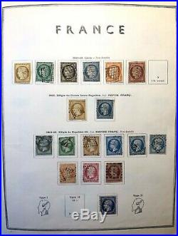 Collection timbres de France 1849 à 1975 dt n°1à6,9,18,33,62,76,321, caisses ++++