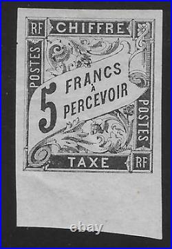 Colonies générales taxe n°14 5 f. Noir neuf TB signé Brun