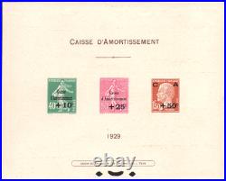 Épreuve Collective N°253-255 Caisse d'Amortissement de 1929 TB Sans rabat