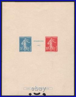 Épreuve de Luxe N°BF2 Bloc Strasbourg 1927 /TB lég. Retaillé Cert Brun R+