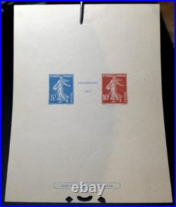 Épreuve de Luxe N°BF2 Bloc Strasbourg 1927 /TB lég. Retaillé Cert Brun R+