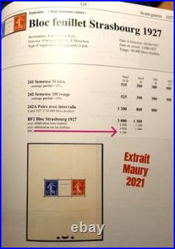 Épreuve de Luxe N°BF2 Bloc Strasbourg 1927 /TB lég. Retaillé Cert Brun R+