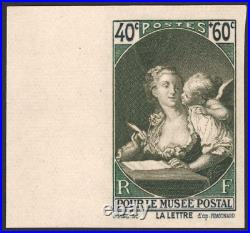 Essai de Couleur ND N°446 Le Musée Postal Vert, Neuf Signé Brun Cote 450