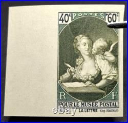 Essai de Couleur ND N°446 Le Musée Postal Vert, Neuf Signé Brun Cote 450