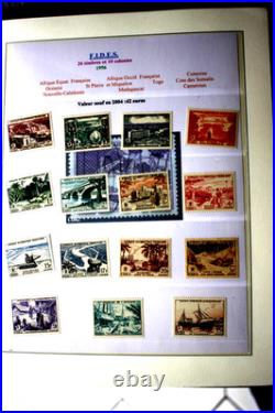 FIDES, 1956, neuf, oblitéré, non dentelé et 7 FDC + 3 feuilles