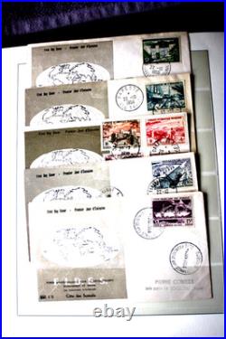 FIDES, 1956, neuf, oblitéré, non dentelé et 7 FDC + 3 feuilles