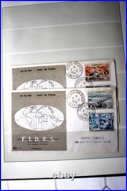 FIDES, 1956, neuf, oblitéré, non dentelé et 7 FDC + 3 feuilles