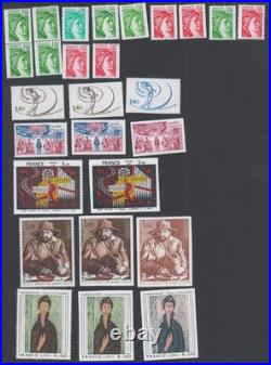 (FR1) Timbres France 1980 n°2101 à n°2109 non dentelés, dentelés et essais Neu