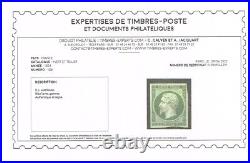 FRANCE 1854 NAPOLEON 12 b neuf vert foncé signé avec certificat Calves