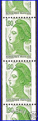 FRANCE, 1,90 F n° 2426b, 1,90 F vert type Libert ss ph
