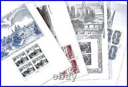 FRANCE 4 Affiches Poste Aérienne Burelé -Vue de Paris -CITT 1949 -UPU 1947
