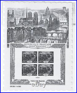 FRANCE 4 Affiches Poste Aérienne Burelé -Vue de Paris -CITT 1949 -UPU 1947