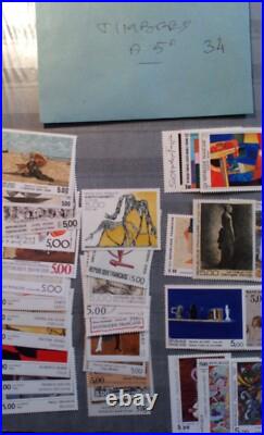 FRANCE SOUS FACIALE LOT 05/4 Timbres en FRANC ENVOI R2 inclus