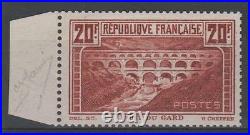 FRANCE STAMP TIMBRE 262A PONT GARD 20F CHAUDRON TYPE I NEUF xx TTB SIGNE M847