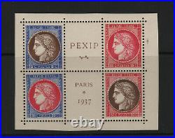 FRANCE STAMP TIMBRE 348 / 351 CERES EXPOSITION PEXIP 1937 NEUFS xx TTB V046