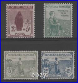 FRANCE TIMBRE ORPHELINS DE LA GUERRE DE 1917/1918 N° 148 à 151 NEUFS  à15%