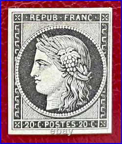 France 1849 Type Cérès N° 3 Neuf Signé X 2 TTBE Cote 675