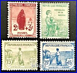 France 1917 Orphelins N°s 148 à 151 Neufs TTBE Cote 500