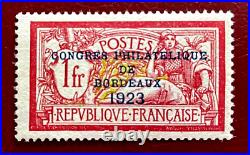 France 1923 Expo Phil. Bordeaux N° 182 Neuf Signé TTBE Cote 980
