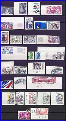 France 1980/1984 Collection de non-dentelés, neufs sans charnière COTE 615